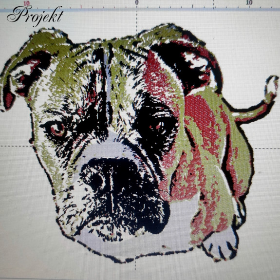 Poduszka 40x40 z haftem pupila ze zdjęcia