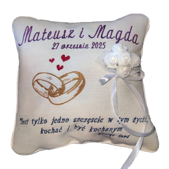 Poduszeczka na obrączki 20x20