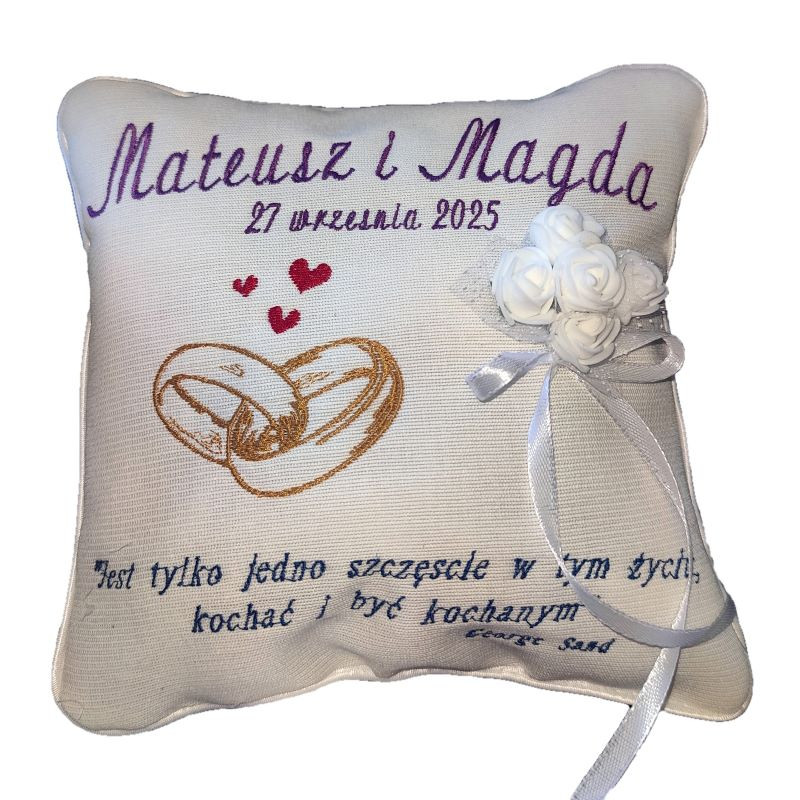 Poduszeczka na obrączki 20x20