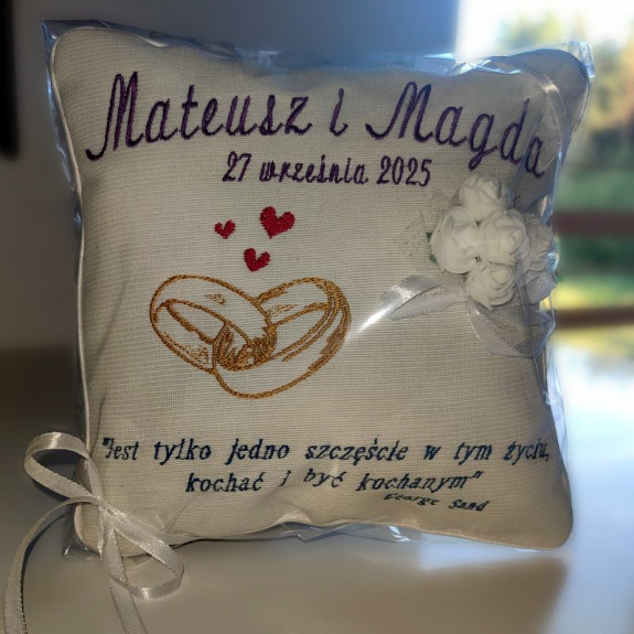 Poduszeczka na obrączki 20x20