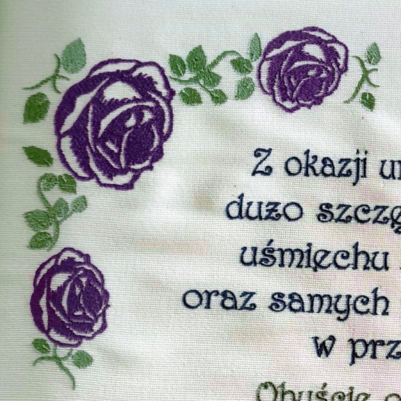 Obraz haftowany z życzeniami 30x40