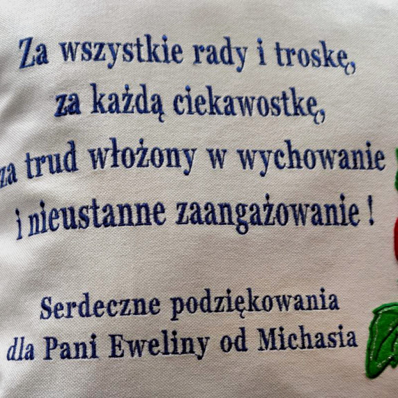 Poduszka 40x40 z podziękowaniem dla Nauczyciela