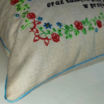 Poduszka 40x60 z życzeniami w oprawie kwiatowej