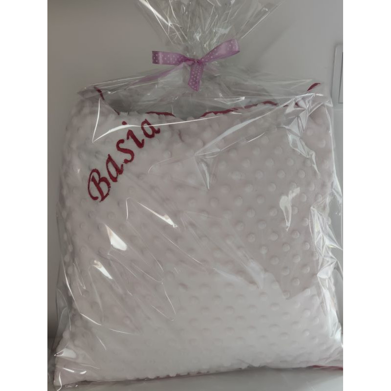 Podusia 40x40 dla dziewczynki  z imieniem i kolorową wypustką