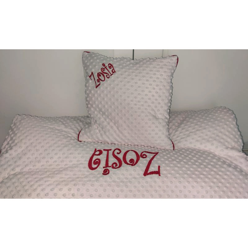 Zestaw dla dziewczynki z haftem poduszka + kołdra